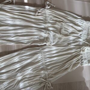 Urban Outfitters Cream Ruched Pants